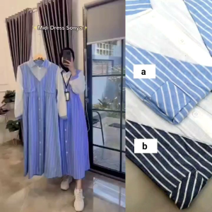 Midi Katun Salur Mix Polos Model Terbaru