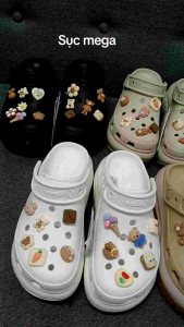 (Tặng 12 Sticker – Hàng Loại 1)Dép Sục Croc Nữ Mega Crush Bóng Đế Cao 7cm Quai Quang Tôn Dáng Sản Phẩm Cao Cấp