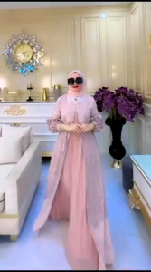 Gamis 2in1 AUDI DRESS PLISKET 2IN1 (INNER PLUS OUTER)