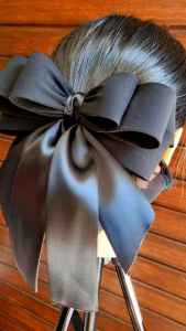 เสริมสวยผล 4 ชั้นหางลริบบิ้น โบว์ผมสีดำ โบว์เก็บผม โบว์พยาบาล ราคาล่าสุด