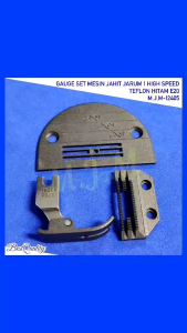 Gauge Set Mesin Jahit Teflon E20 Warna Hitam / needle plate set Teflon Jarum 1 high speed industri ( gigi tataban sepatu ) M.J.M-12405