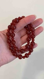 Double Wrap Red Agate Bracelet