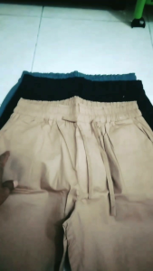 Celana Panjang Wanita Pinggang Karet Ukuran Jumbo Bahan Katun Stretch Polos Pilihan