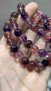High Grade Collection Super 7 Seven Clear Views full minerals Natural Quartz Bracelet 高等级超七紫发金草莓黑加仑收藏级天然水晶手串手链