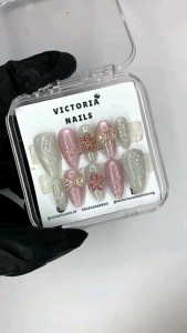 Press on nails 3D flowers press on nails marble kuku palsu wisuda kuku palsu pengantin kuku palsu custom