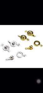 Button lock clasp for DIY craft bead jewelry making snap lock