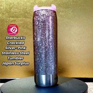 2025 STARBUCKS CRACKLED SILVER-PINK DOUBLE WALL VACUUM INSULATED BOTTLE / TUMBLER 473ml • Japan Surplus