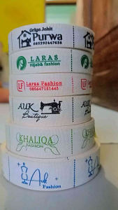 Label merek hijab/label baju katun woven