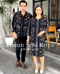set couple tenun jepara terbaru - baju couple kondangan - baju set couple keluarga - set tenun couple prewedding kekinian
