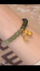 T103 (Beli 2 dapat bonus) COD Gelang giok kacang manik karet titanium