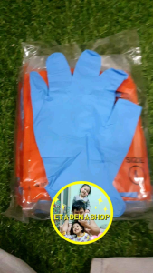 ถุงมือpvcตราเสือสีดำเก็บขี้ยาง 1ซองมี 3 คู่ ไม่มีแป้ง เหนียว กันน้ำมัน กันเคมี ตราเสือแท้