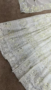 Pure White Heavy work Sharara Suit (Pre-order : 2/3 Delivery) KF290423