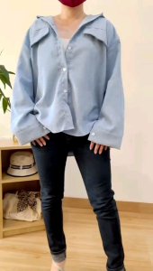 ●ECLAIRE● 04J Kemeja Korduroi Corduroy Oversize Bigsize Jumbo Lengan Panjang Longsleeves Saku Variasi Kasual Korea Basic Polos Kerja 119