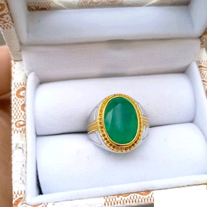Cincin Batu Zamrud Zambia Mewah Kualitas Super