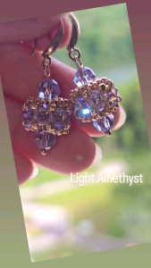 [D.T.C Crystals] Handmade Light Amethyst Lantern with Swarovski Crystals Earrings