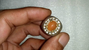 Batu Orange Carnelian 90x70x35 mm Plus Ring Size 7 Us Siap pakai