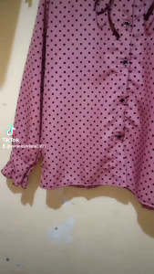 Blouse kemeja Anak perempuan motif Polkadot ready usia 4-12 tahun