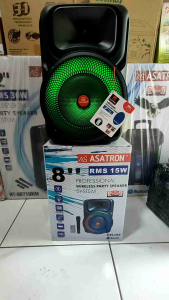 ASATRON HELIOS 8INCH SPEAKER BLUETOOTH PORTABEL KARAOKE INCLUDE MIC WIRELESS 1PCS 100%ORIGINAL