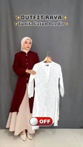 tunik katun bordir kondangan atasan wanita katun bolong premium pesta