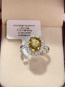 ธนาภรณ์✨แหวนเงินแท้พลอยเพทาย สีเหลืองสวย พลอยแท้100% #54(GSH1221)