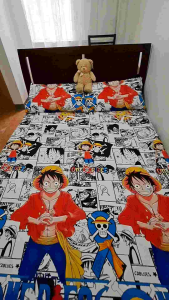 Bedsheet with 2 Pillow Cases - One Piece Character Design