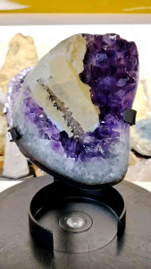 Natural Precious Uruguay Amethyst with Calcite Crystal Druzy Ornament UA09 #Naturalcrystal