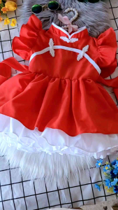 ชุดตรุษจีนเด็ก ลูกสาวใส่รับอั่งเปากัน 2ชิ้น (ชู่เซต/โอกาสเสื่อมสกัด)