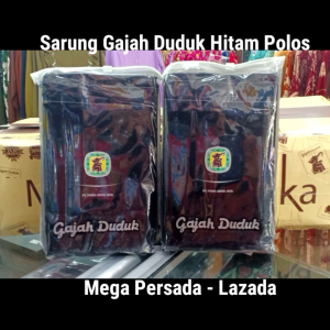 Sarung Gajah Duduk Perlengkapan Ibadah Warna HITAM POLOS
