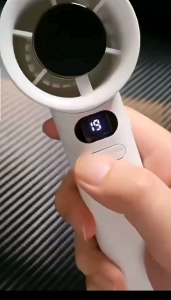 150-Speed Adjustable Handheld Turbofan with LED Screen - Rechargeable Mini Fan for Travel Camping