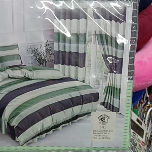 🔥6in1 SET BEDSHEET QUEEN SIZE 60"X75 2PCS PILLOWCASE 1PCS FLATSHEET 1PCS FITTEDSHEET 2PCS CURTAIN