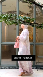 GAMIS TERBARU SYARI SYARI TRENDI BRANDED PRODUK PREMIUM FASHION MODERN MEWAH ELEGAN BAJU DRESS ETNIK MUSLIM BATIK ETNIK SHERON FORESTA