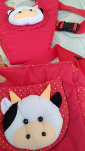 Gendongan Depan 2in1 Plus Tas Perlengkapan Bayi Boneka Moo