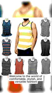 Big Sando Striped Tank Tops Adult Men L-XL