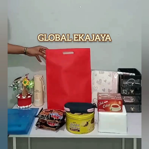 10 Pcs Tas Spunbond Goodie Bag Model Oval Kain Uk Besar 30x40 cm Totebag Souvenir Snack Ultah