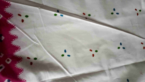 kain batik jumputan putih tumpal warna bahan katun pjg 2 m lebar 1 m tidak luntur tidak nerawang