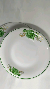 Piring keramik Bunga hijau 3pcs/9inch piring lusinan piring prasmanan