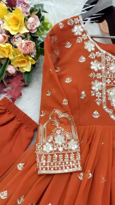 ( PRE- ORDER)NEW DESIGNER HEAVY FUAX GEORGETTE SUIT SET( ETA: 10 DAYS)