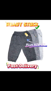 4XL Seluar 3 Suku Elastik Wanita Lady 3 Quarter Elastic Pant with Pocket Zip