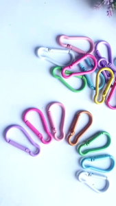 Carabiner loop gantungan kunci klip kait alumunium berbagai macam warna per-1pcs