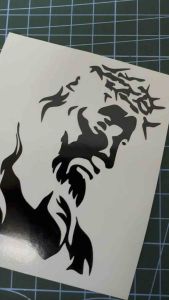 Jesus Face quality die cut vinyl waterproof sticker