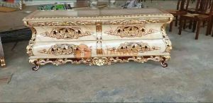(WAJIB BACA DESKRIPSI) TV CABINET KERANG LENGKUNG KAYU JATI FINISHING UKIR MEWAH MEJA KONSUL DEKORASI RUANG INTERIOR MURAH TATANING FURNITURES JEPARA