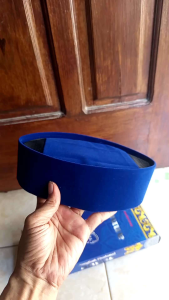 Songkok Pendek Peci Ceper Biru Tinggi 5/6 cm Kopiah Bludru Halus Dan Lembut