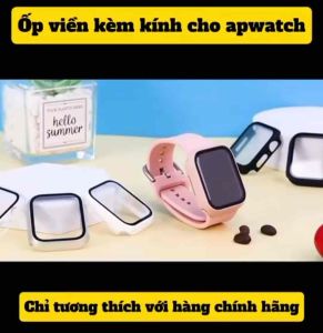 Ốp bảo vệ cho Apple Watch Series 4>11 Ultra 1/2/3 SE 1/2/3 - Ốp viền kèm kính cường lực chắc chắn