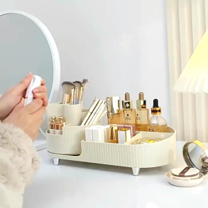 Kotak Penyimpanan Kosmetik Dengan Model 5 Slot Putar 360 + 4 Slot Storage Makeup