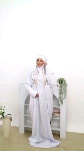 Mukena Terusan Dewasa bordir cantik mix renda katun premium free tas