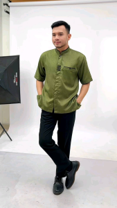 S M L XL XXL XXXL XXXXL BAJU KEMEJA KOKO DEWASA LENGANG PENDEK BAHAN KATUN MADINAH PREMIUM