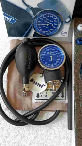Baxtel Aneroid Sphygmomanometer Blood Pressure Monitor With Dark Blue Deluxe Stethoscope