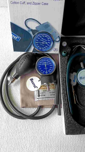 Baxtel Aneroid Sphygmomanometer Blood Pressure Monitor With Dark Green Deluxe Stethoscope