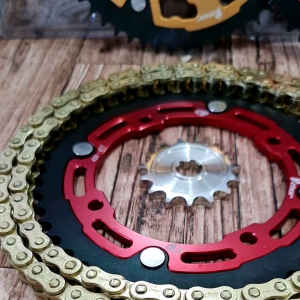 gir  girset gearset  gir paket  klx150 dtracker150 supermoto harian trabas 428 Thor merah orange gold
