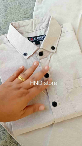 kemeja couple ayah dan anak laki laki warna cream lengan pendek bahan katun oxsford